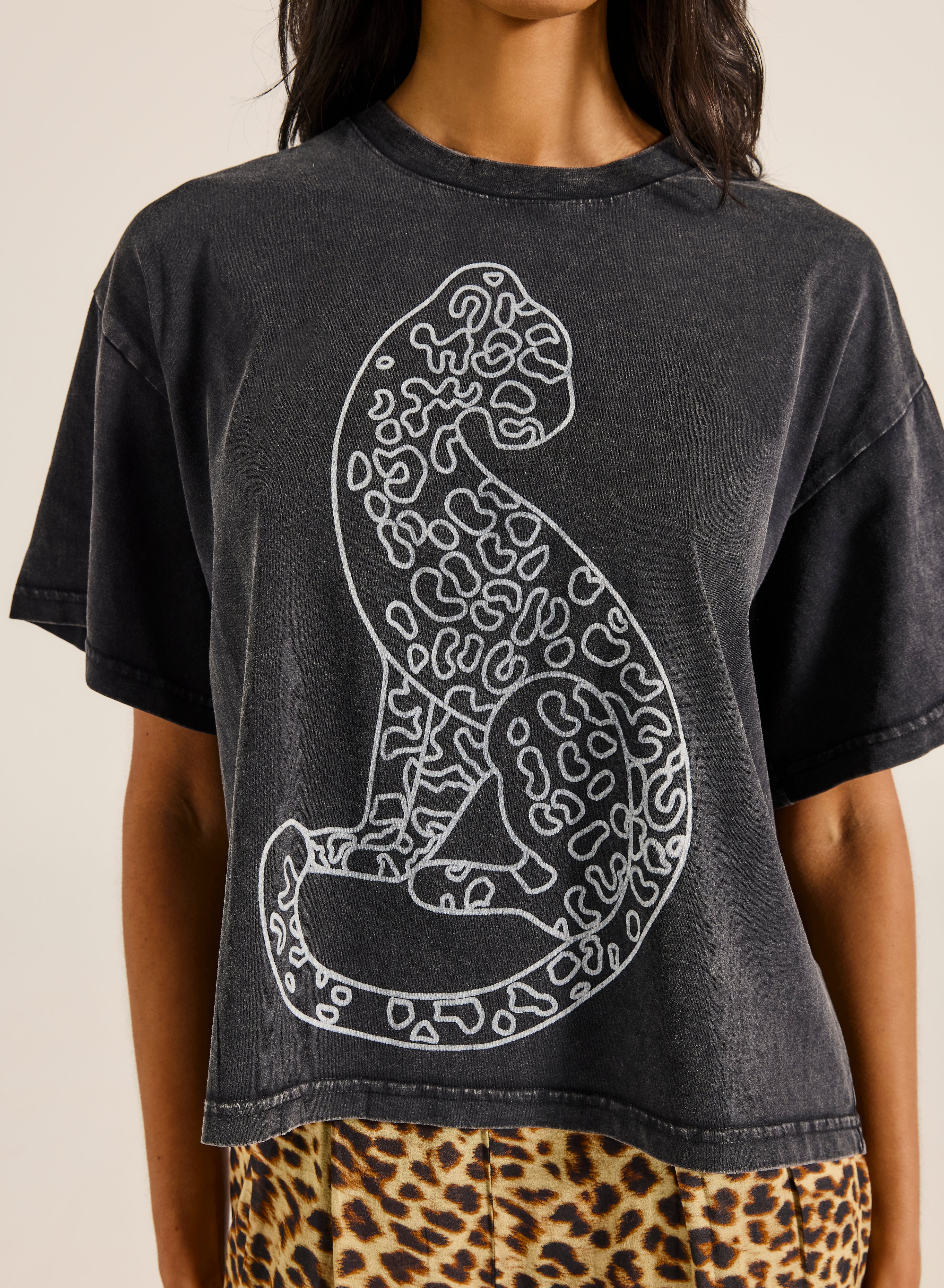Jungle Leopard Boxy Crop Tee - Image 4